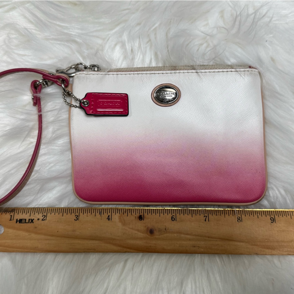 Coach Ombre Pink and White Wristlet
